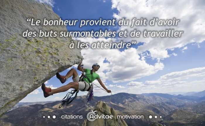 Le bonheur provient du fait davoir des buts surmontables et de travailler  les atteindre