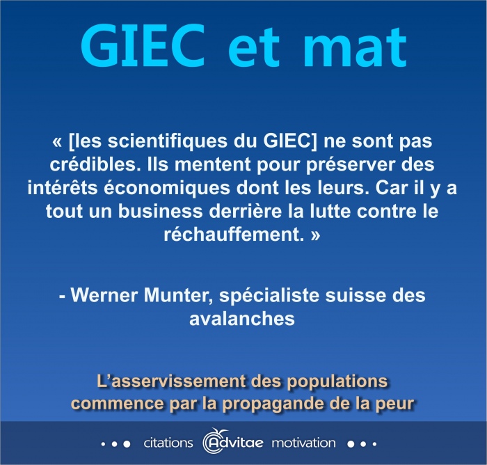 Climat: Les scientifiques du GIEC mentent pour prserver des intrts conomiques