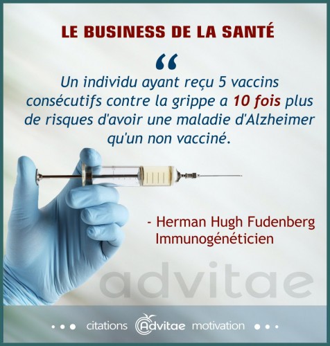 Un individu ayant reu 5 vaccins contre la grippe a 10 fois plus de risques de souffrir d'Alzheimer