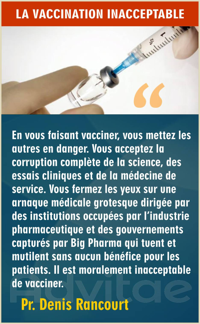 RANCOURT: Votre vaccin met les autres en danger et se base sur une science complètement corrompue. Il s'agit d'arnaque médicale grotesque