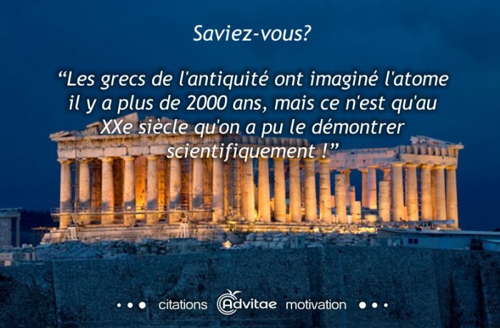 Les grecs de l'antiquit ont imagin l'atome il y a plus de 2000 ans